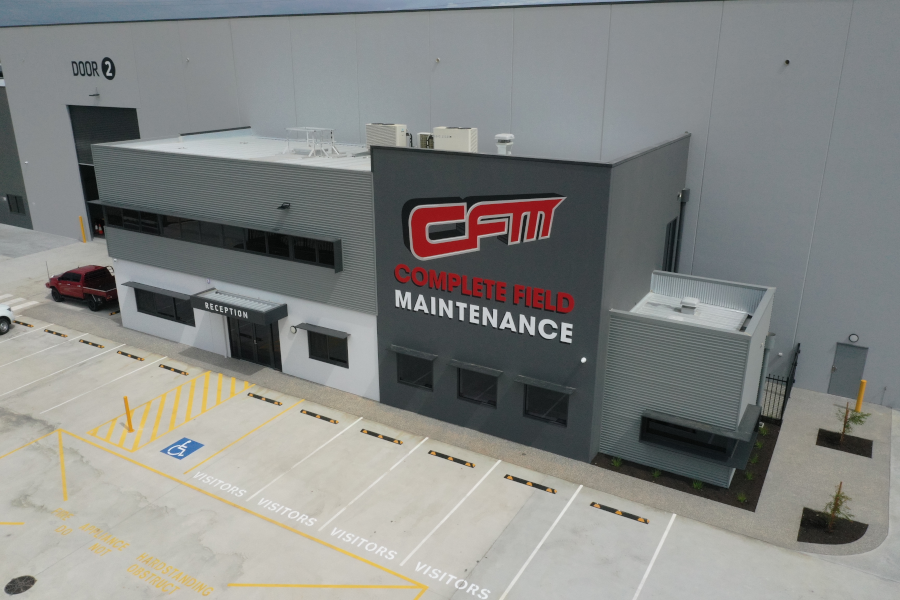 A photo of our new location with the CFM logo in view.